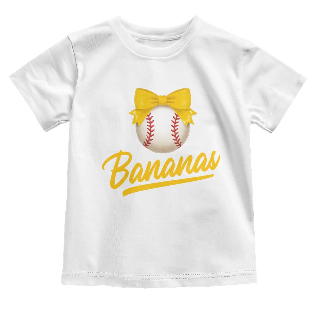 Bananas Coquette Bow Toddler T Shirt Banana Retro Popular Fruit Humor Cute Girls Kids TS10 White Print Your Wear