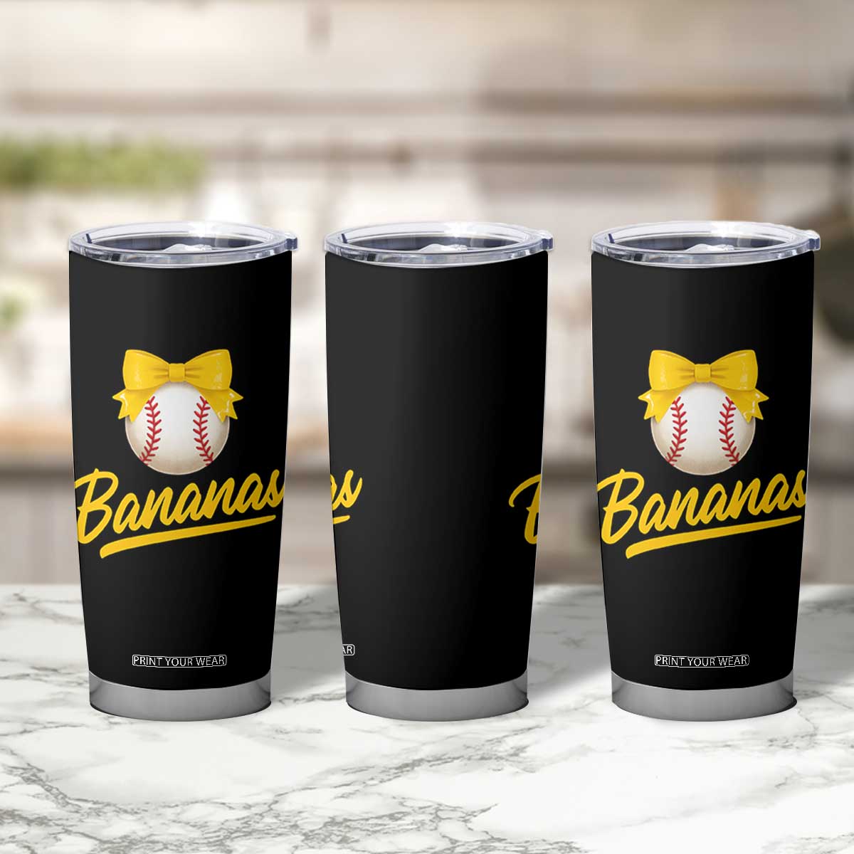 Bananas Coquette Bow Tumbler Cup Banana Retro Popular Fruit Humor Cute Girls Kids TS10 Print Your Wear