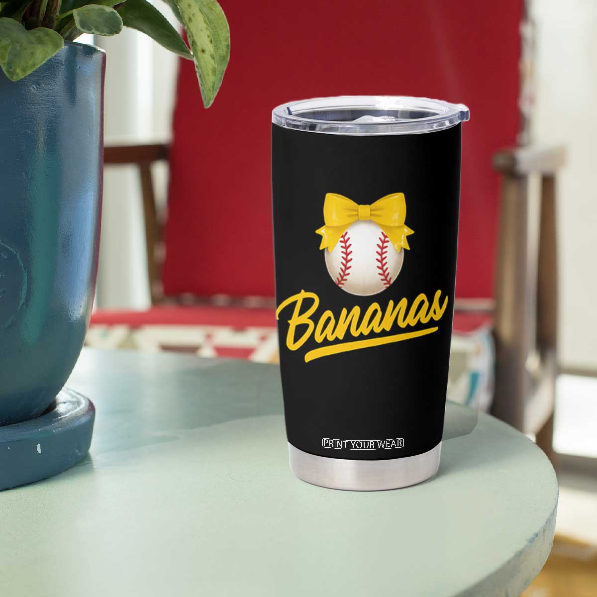 Bananas Coquette Bow Tumbler Cup Banana Retro Popular Fruit Humor Cute Girls Kids TS10 Print Your Wear