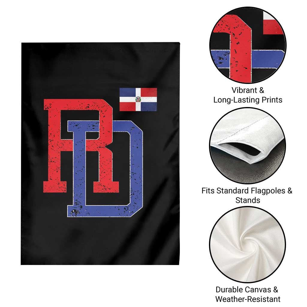 Dominican Republic Garden Flag Distressed RD Flag Dominican Pride TS10 Print Your Wear