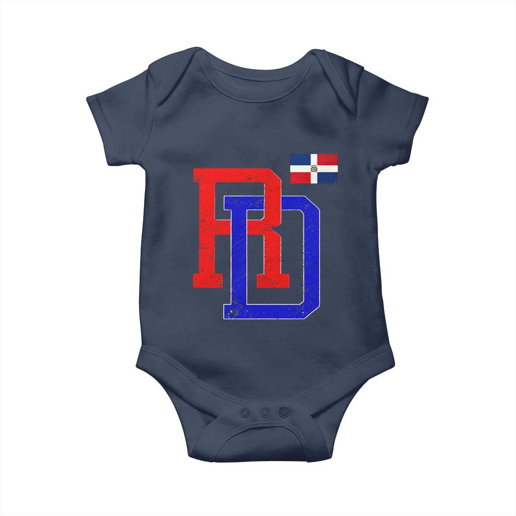 Dominican Republic Baby Onesie Distressed RD Flag Dominican Pride TS10 Navy Print Your Wear