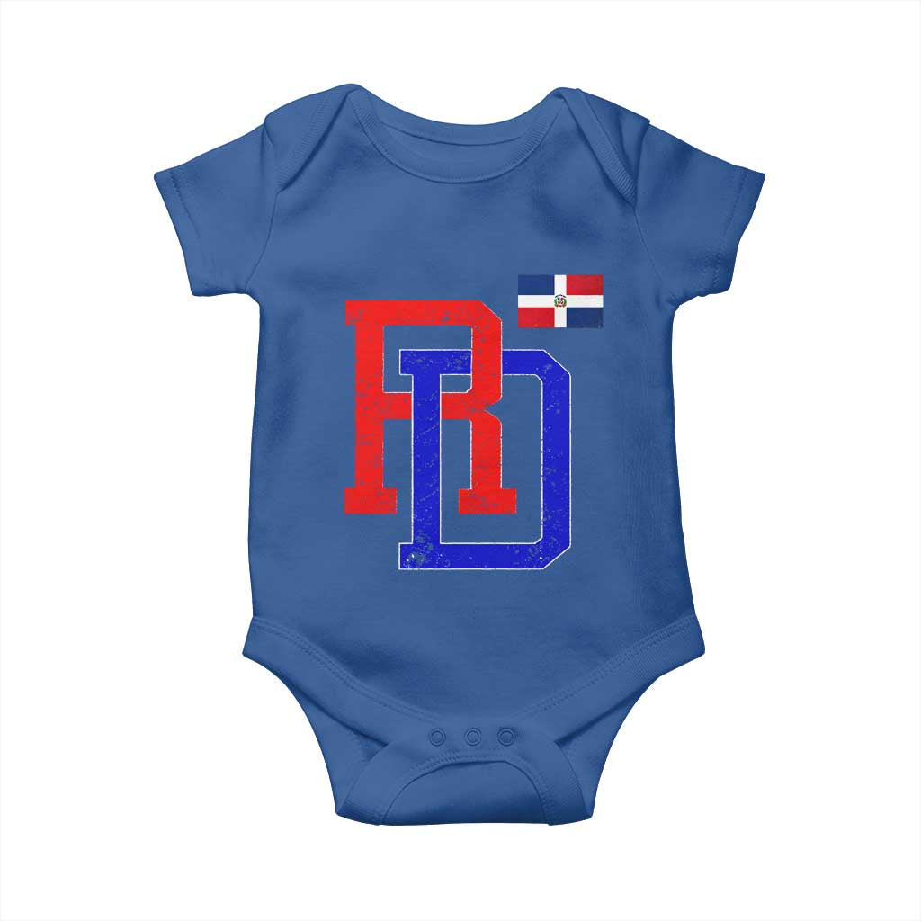 Dominican Republic Baby Onesie Distressed RD Flag Dominican Pride TS10 Royal Blue Print Your Wear