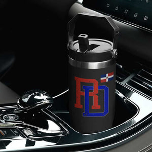 Dominican Republic Flip Straw Tumbler Distressed RD Flag Dominican Pride TS10 Print Your Wear