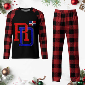 Dominican Republic Plaid Pajama Set Distressed RD Flag Dominican Pride TS10 Buffalo Plaid Print Your Wear
