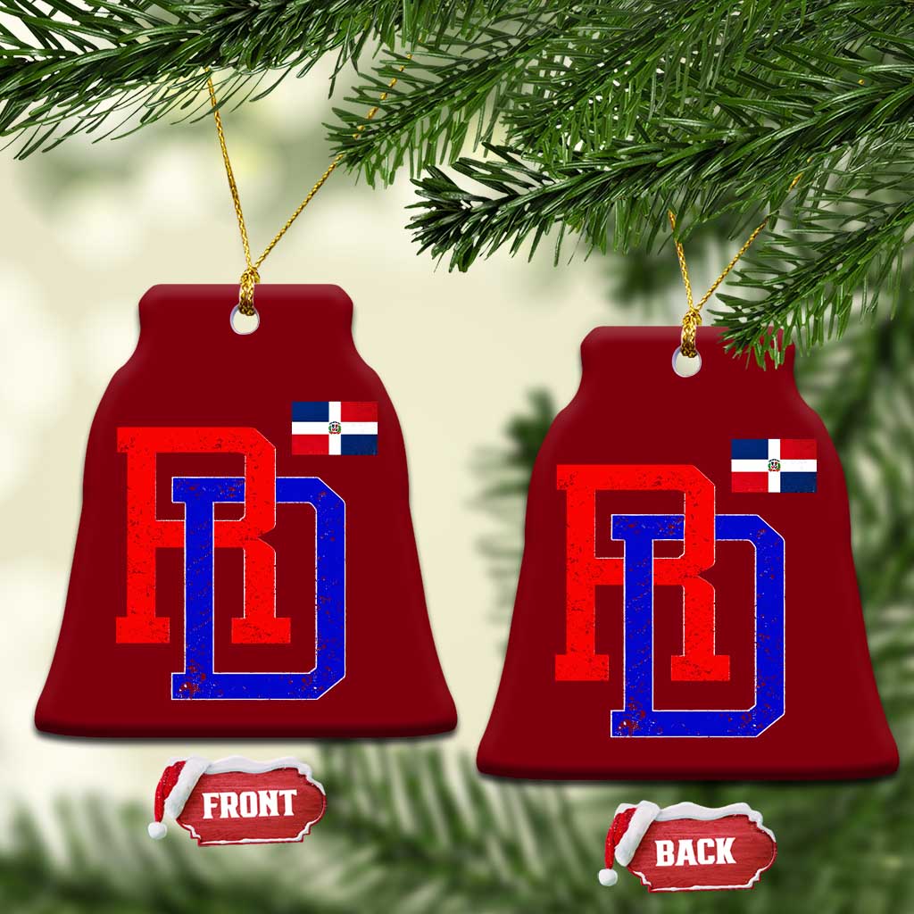 Dominican Republic Ceramic Ornament Distressed RD Flag Dominican Pride TS10 Print Your Wear