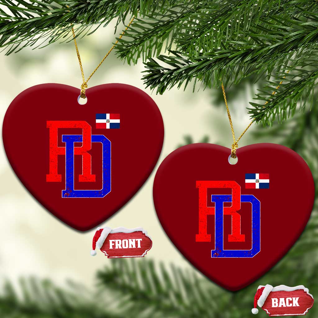 Dominican Republic Ceramic Ornament Distressed RD Flag Dominican Pride TS10 Print Your Wear