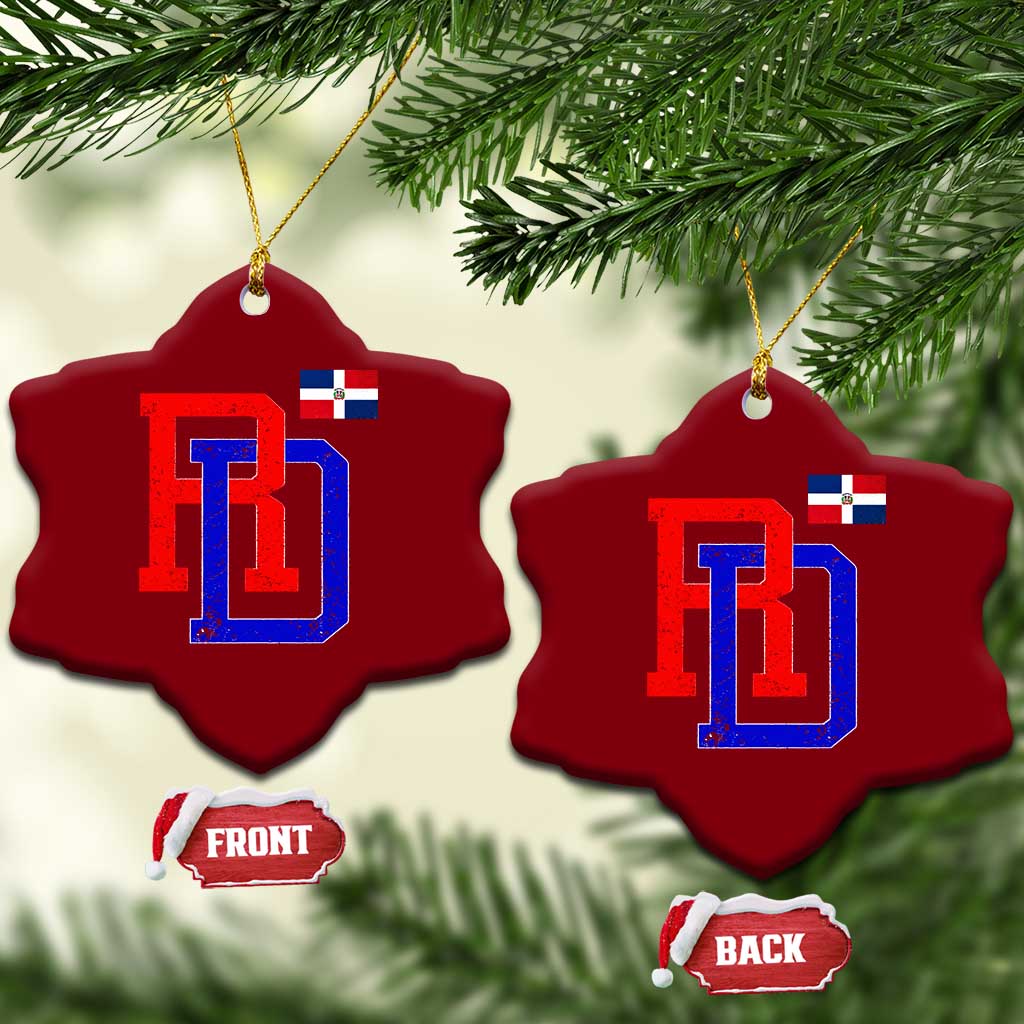 Dominican Republic Ceramic Ornament Distressed RD Flag Dominican Pride TS10 Print Your Wear