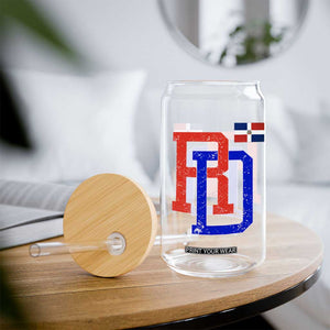 Dominican Republic Glass Can Distressed RD Flag Dominican Pride TS10 Print Your Wear