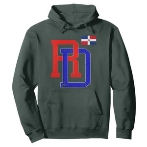 Dominican Republic Hoodie Distressed RD Flag Dominican Pride TS10 Dark Forest Green Print Your Wear