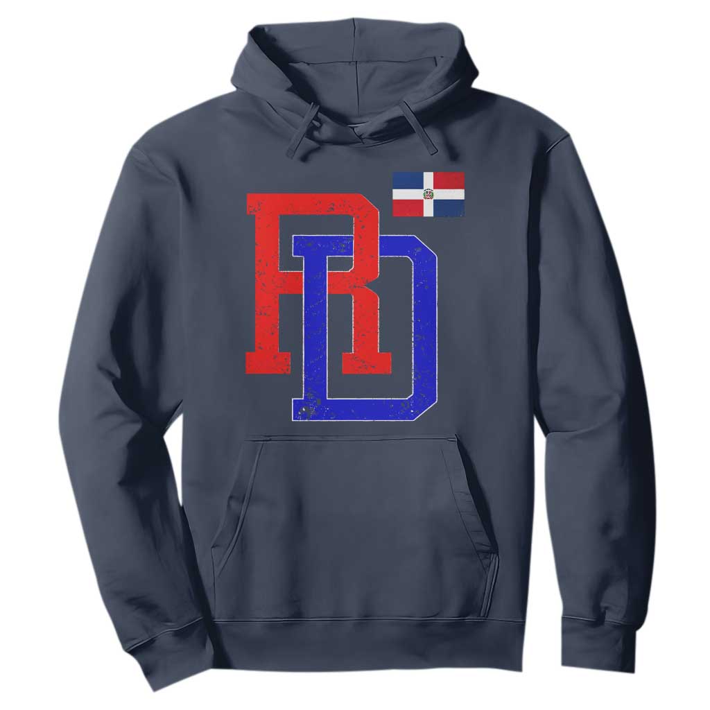 Dominican Republic Hoodie Distressed RD Flag Dominican Pride TS10 Navy Print Your Wear