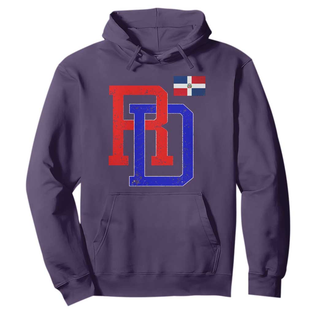 Dominican Republic Hoodie Distressed RD Flag Dominican Pride TS10 Purple Print Your Wear