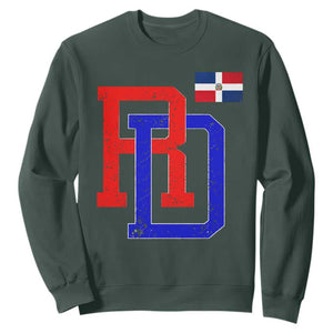 Dominican Republic Sweatshirt Distressed RD Flag Dominican Pride TS10 Dark Forest Green Print Your Wear