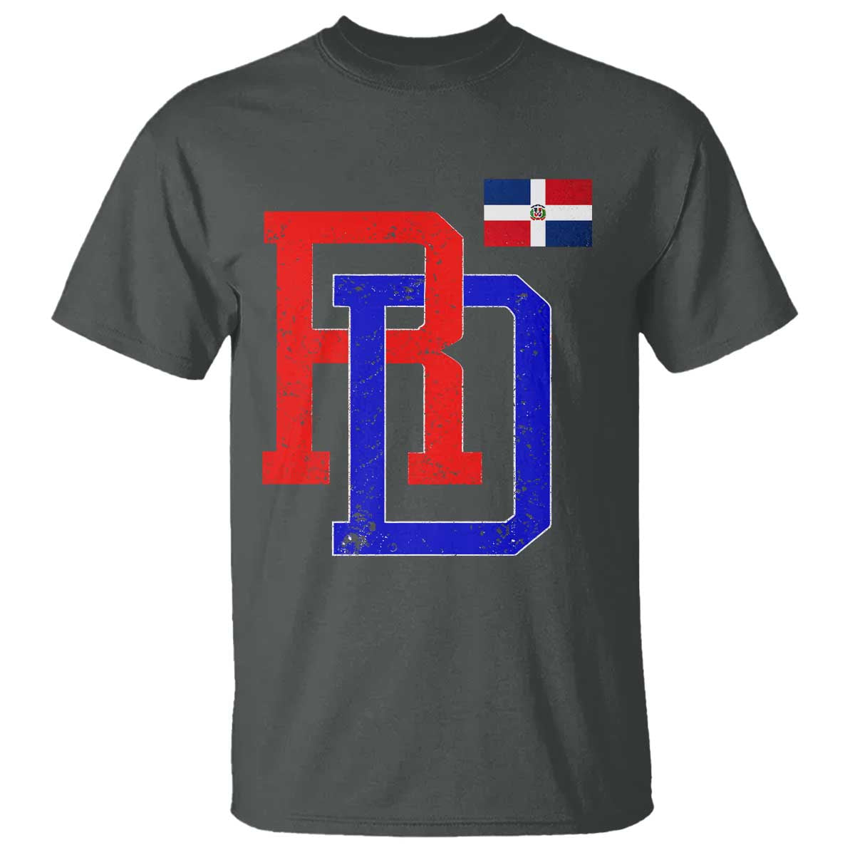 Dominican Republic T Shirt Distressed RD Flag Dominican Pride TS10 Dark Heather Print Your Wear