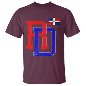 Dominican Republic T Shirt Distressed RD Flag Dominican Pride TS10 Maroon Print Your Wear