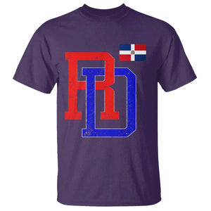 Dominican Republic T Shirt Distressed RD Flag Dominican Pride TS10 Purple Print Your Wear
