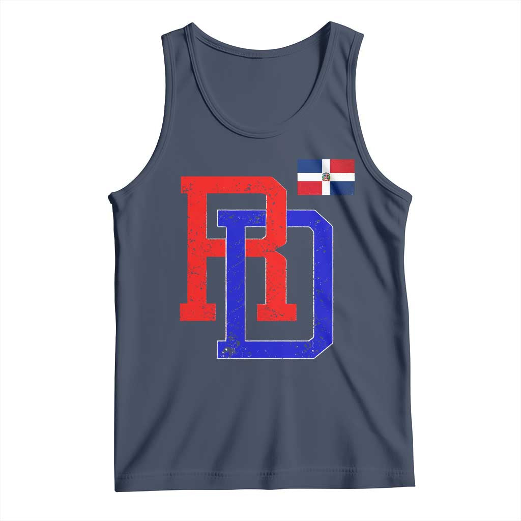 Dominican Republic Tank Top Distressed RD Flag Dominican Pride TS10 Navy Print Your Wear