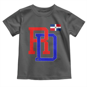 Dominican Republic Toddler T Shirt Distressed RD Flag Dominican Pride TS10 Dark Heather Print Your Wear