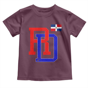 Dominican Republic Toddler T Shirt Distressed RD Flag Dominican Pride TS10 Maroon Print Your Wear