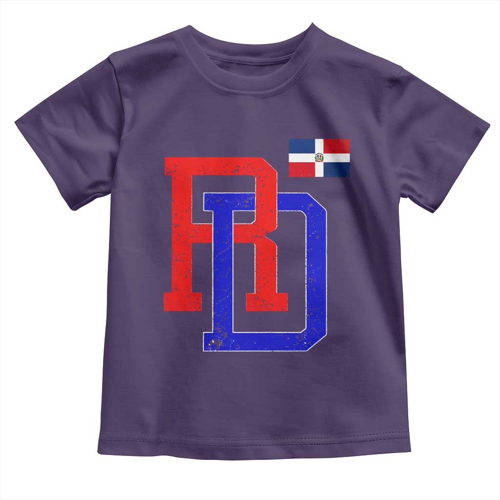 Dominican Republic Toddler T Shirt Distressed RD Flag Dominican Pride TS10 Purple Print Your Wear