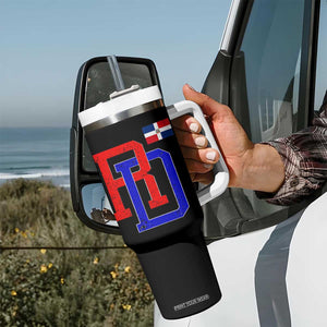 Dominican Republic Tumbler With Handle Distressed RD Flag Dominican Pride TS10 Print Your Wear