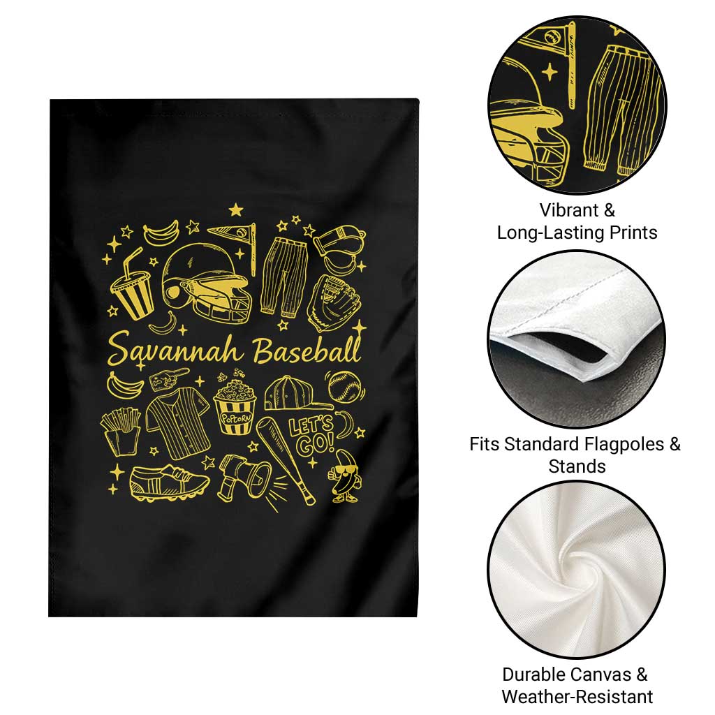 Bananas Baseball Garden Flag Cute Trendy Banana Baseball Game Day Doodle TS10 Print Your Wear