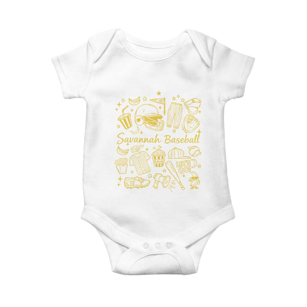 Bananas Baseball Baby Onesie Cute Trendy Banana Baseball Game Day Doodle TS10 White Print Your Wear