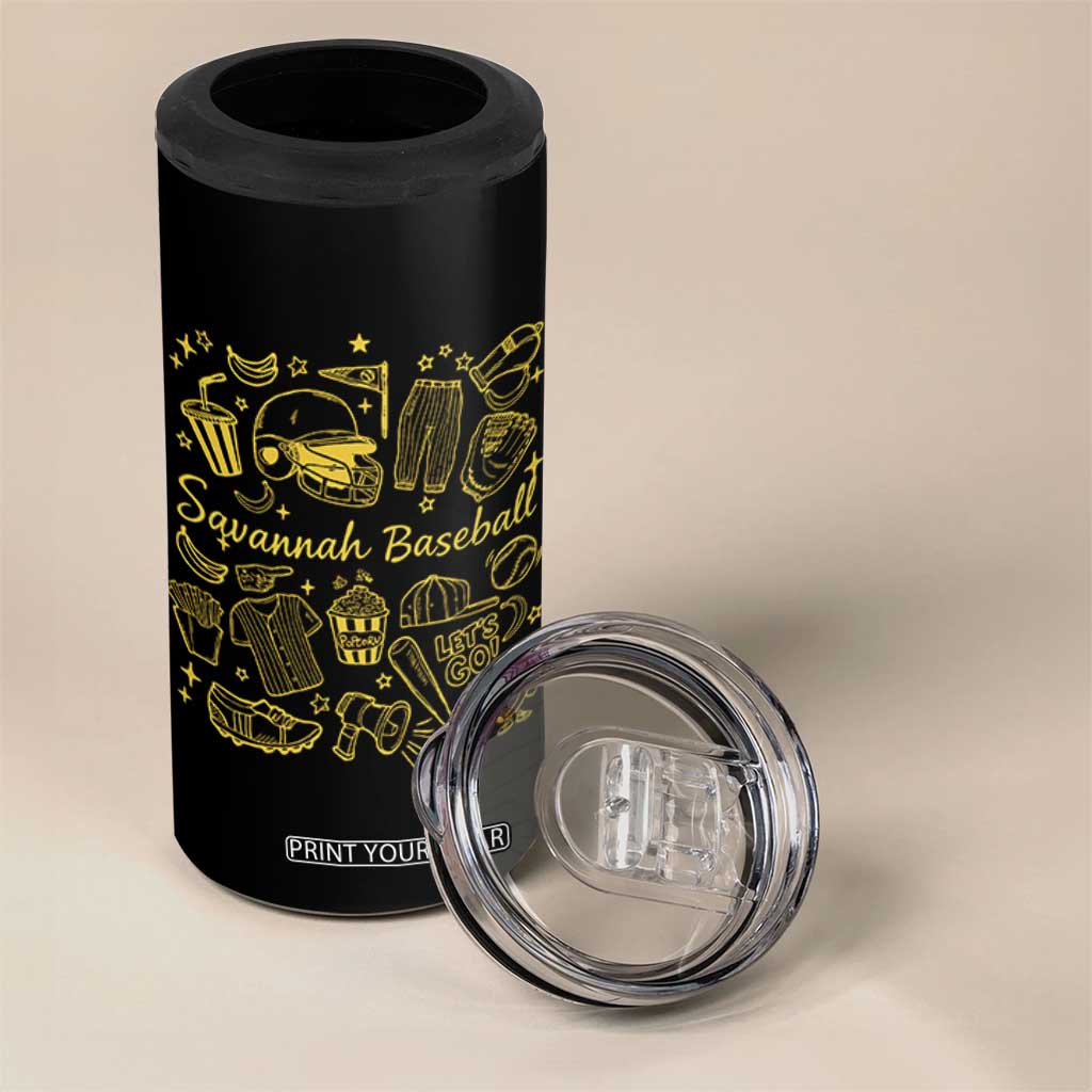 Bananas Baseball 4 in 1 Can Cooler Tumbler Cute Trendy Banana Baseball Game Day Doodle TS10 Print Your Wear