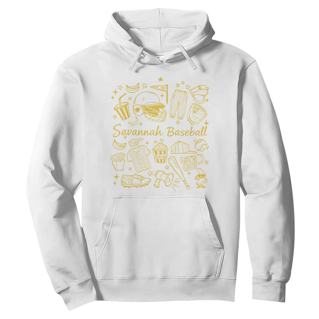 Bananas Baseball Hoodie Cute Trendy Banana Baseball Game Day Doodle TS10 White Print Your Wear