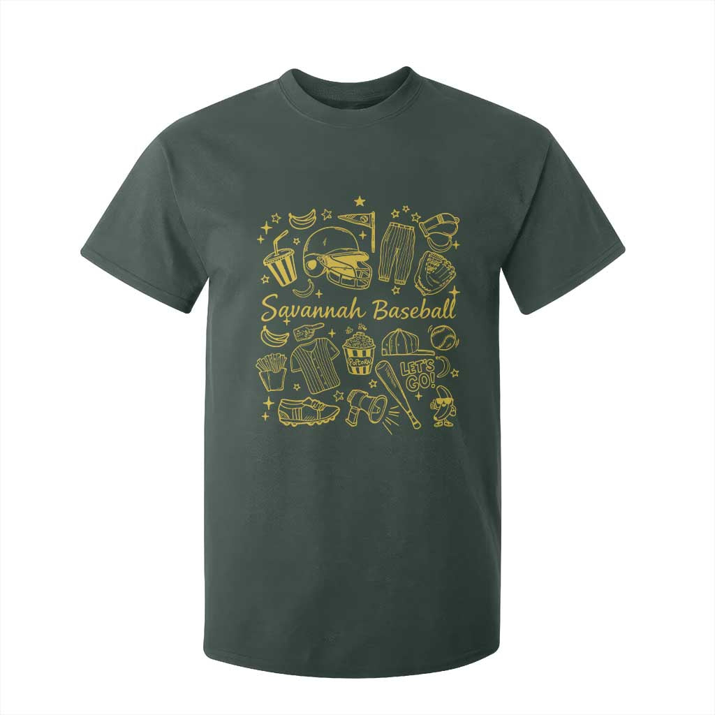 Bananas Baseball T Shirt For Kid Cute Trendy Banana Baseball Game Day Doodle TS10 Dark Forest Green Print Your Wear