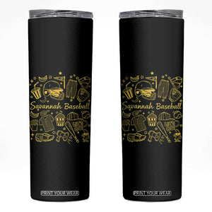 Bananas Baseball Skinny Tumbler Cute Trendy Banana Baseball Game Day Doodle TS10 Black Print Your Wear