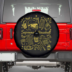 Bananas Baseball Spare Tire Cover Cute Trendy Banana Baseball Game Day Doodle TS10 Black Print Your Wear
