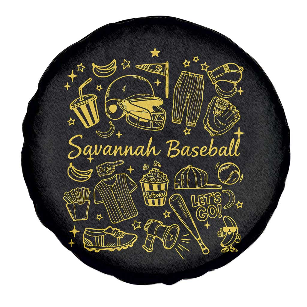 Bananas Baseball Spare Tire Cover Cute Trendy Banana Baseball Game Day Doodle TS10 Print Your Wear