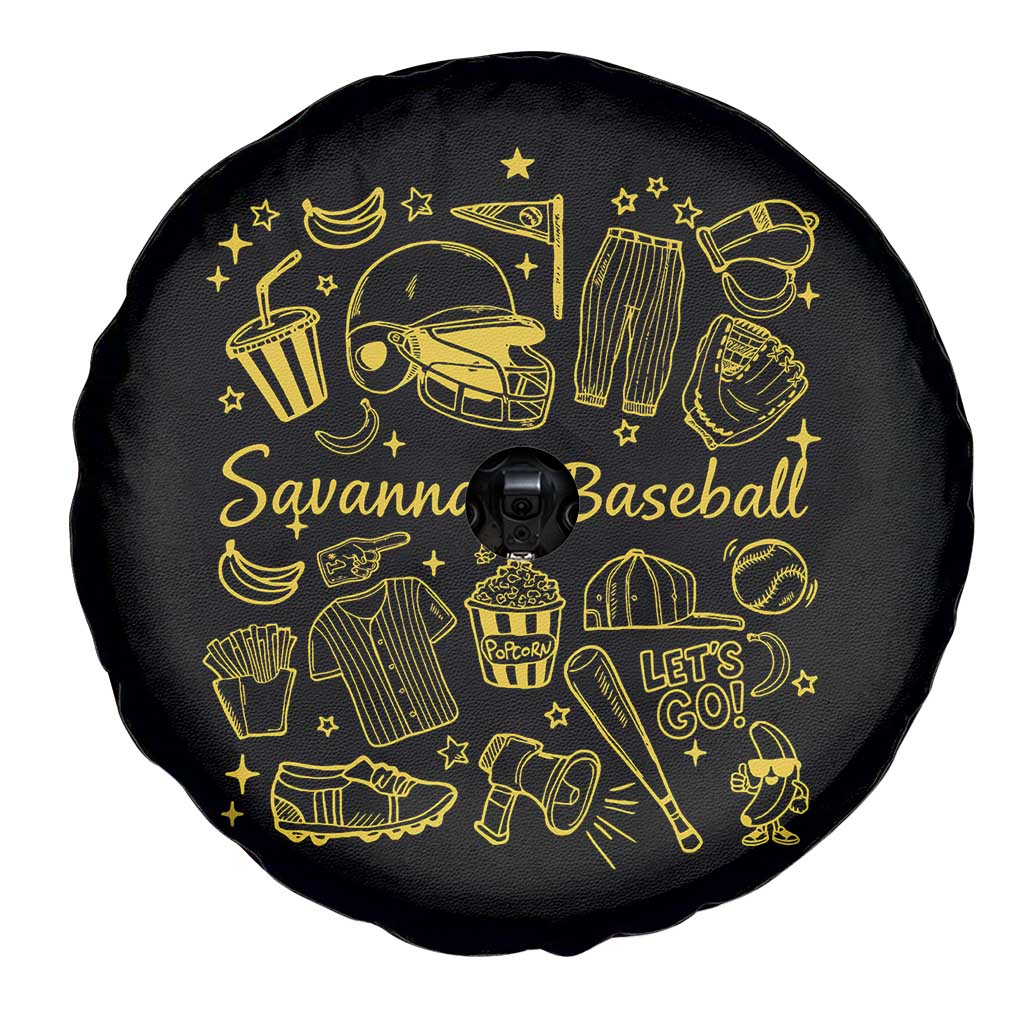 Bananas Baseball Spare Tire Cover Cute Trendy Banana Baseball Game Day Doodle TS10 Print Your Wear