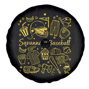 Bananas Baseball Spare Tire Cover Cute Trendy Banana Baseball Game Day Doodle TS10 Print Your Wear