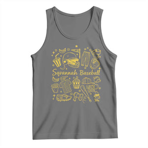 Bananas Baseball Tank Top Cute Trendy Banana Baseball Game Day Doodle TS10 Black Heather Print Your Wear