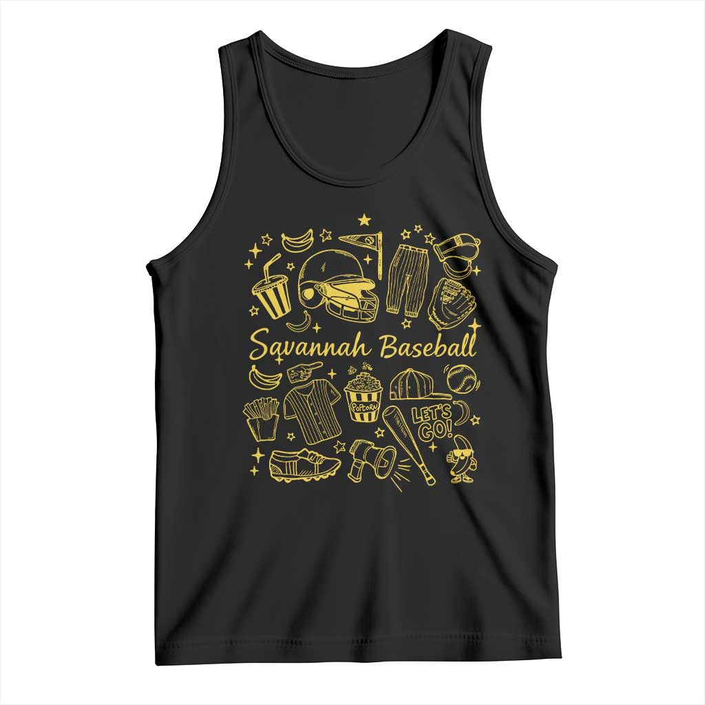 Bananas Baseball Tank Top Cute Trendy Banana Baseball Game Day Doodle TS10 Black Print Your Wear