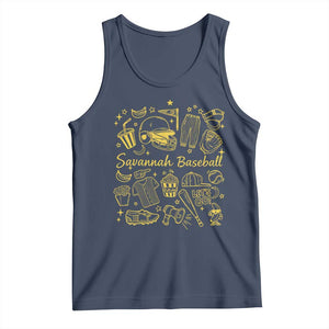 Bananas Baseball Tank Top Cute Trendy Banana Baseball Game Day Doodle TS10 Navy Print Your Wear