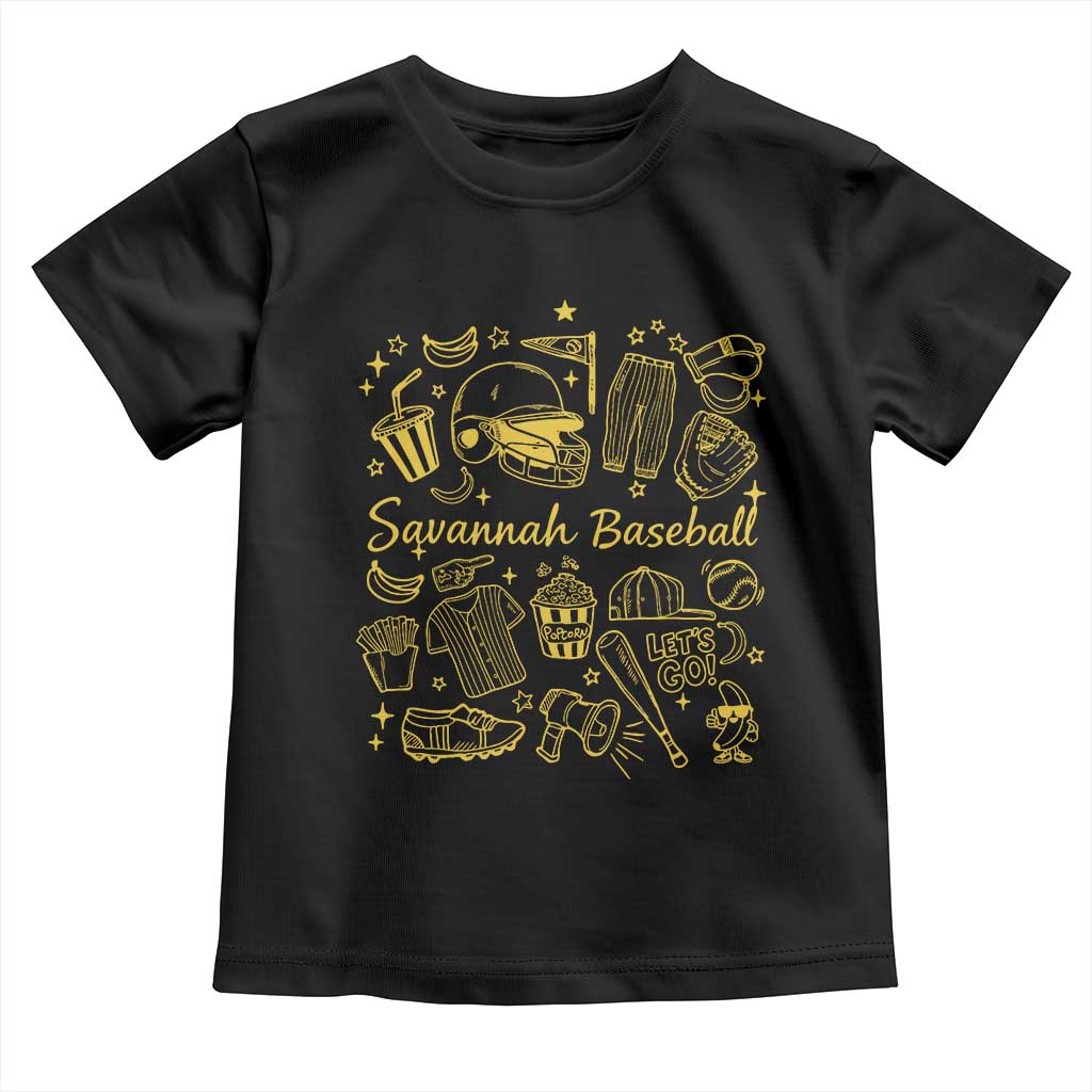 Bananas Baseball Toddler T Shirt Cute Trendy Banana Baseball Game Day Doodle TS10 Black Print Your Wear