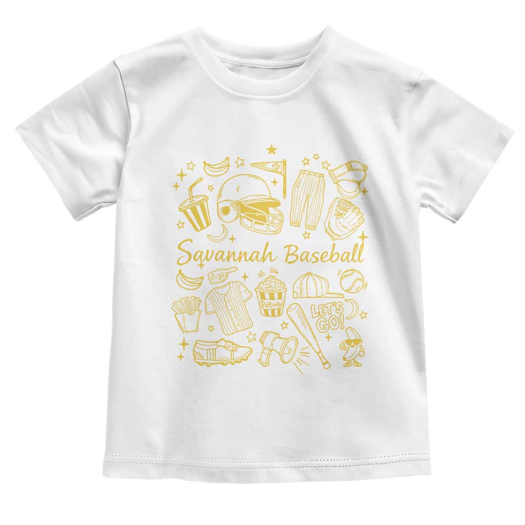 Bananas Baseball Toddler T Shirt Cute Trendy Banana Baseball Game Day Doodle TS10 White Print Your Wear