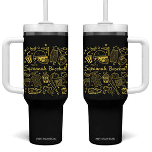Bananas Baseball Tumbler With Handle Cute Trendy Banana Baseball Game Day Doodle TS10 One Size: 40 oz Black Print Your Wear