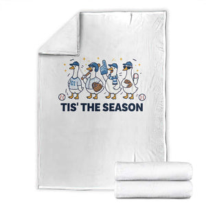 Baseball Silly Goose Throw Blanket Funny Tis The Season Baseball Mom TS10 White Print Your Wear
