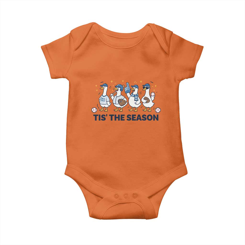 Baseball Silly Goose Baby Onesie Funny Tis The Season Baseball Mom TS10 Orange Print Your Wear