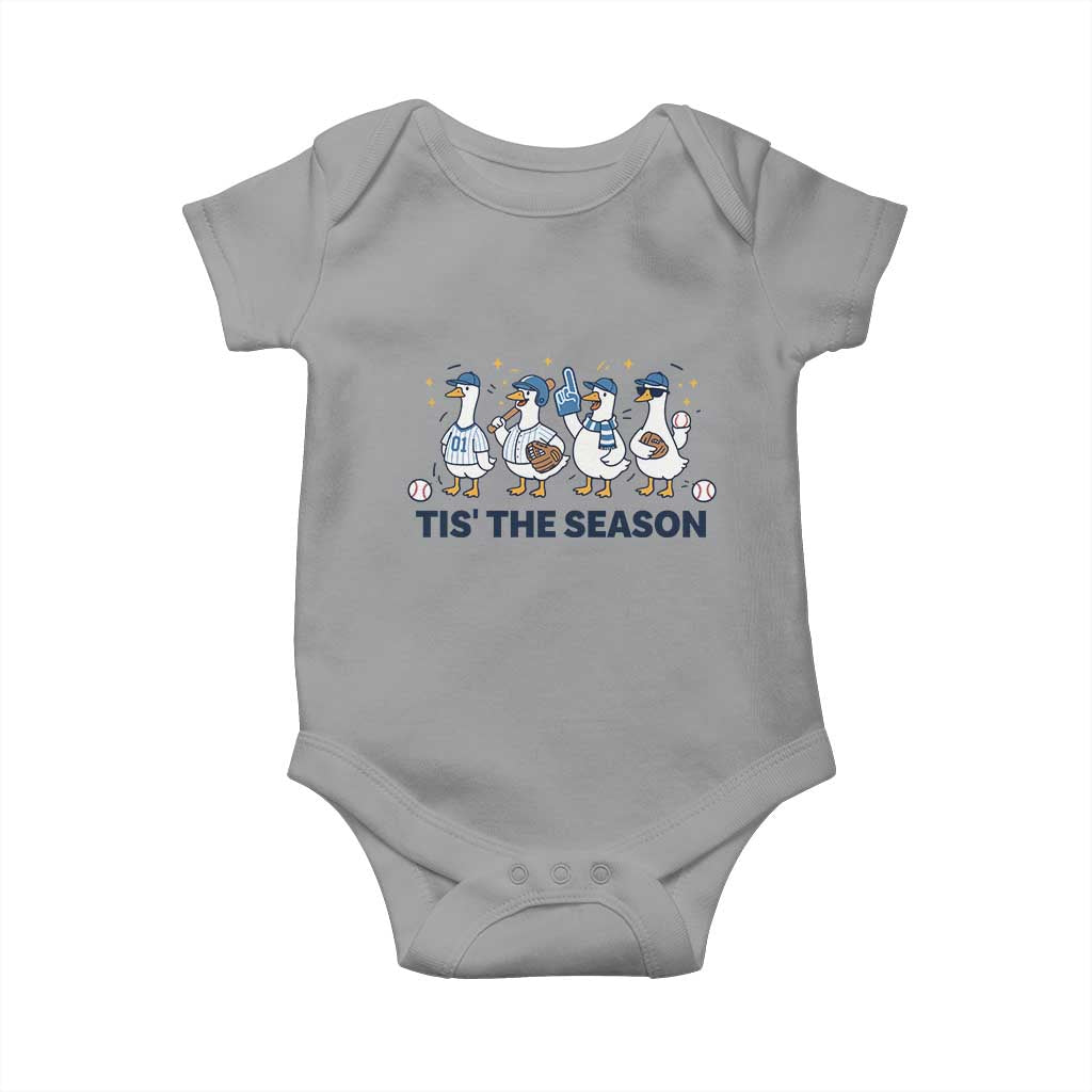 Baseball Silly Goose Baby Onesie Funny Tis The Season Baseball Mom TS10 Sport Gray Print Your Wear