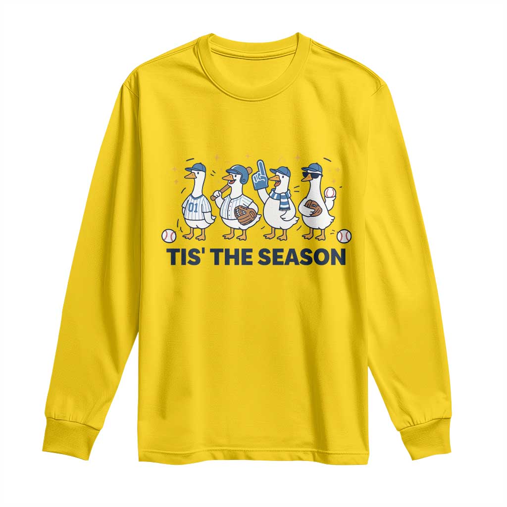 Baseball Silly Goose Long Sleeve Shirt Funny Tis The Season Baseball Mom TS10 Daisy Print Your Wear
