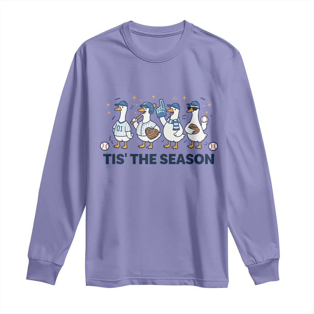 Baseball Silly Goose Long Sleeve Shirt Funny Tis The Season Baseball Mom TS10 Violet Print Your Wear