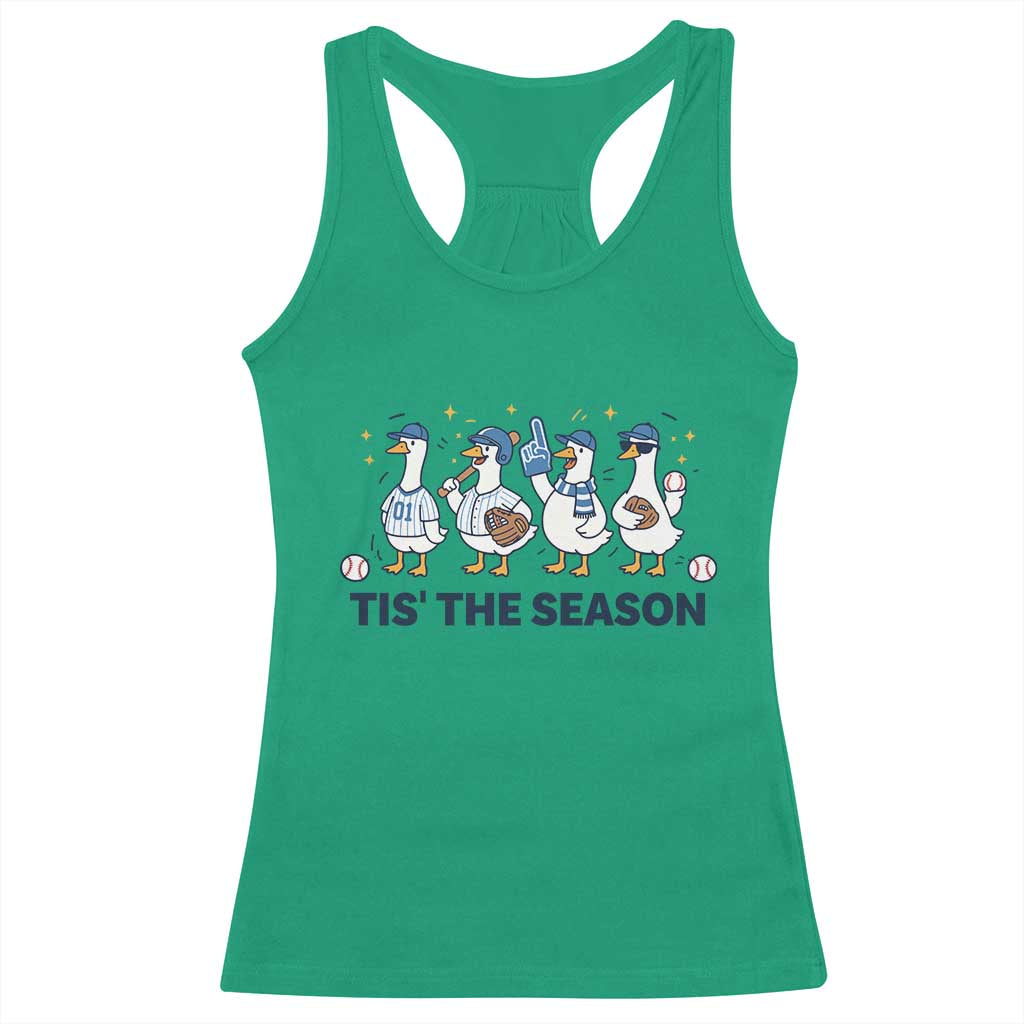 Baseball Silly Goose Racerback Tank Top Funny Tis The Season Baseball Mom TS10 Irish Green Print Your Wear