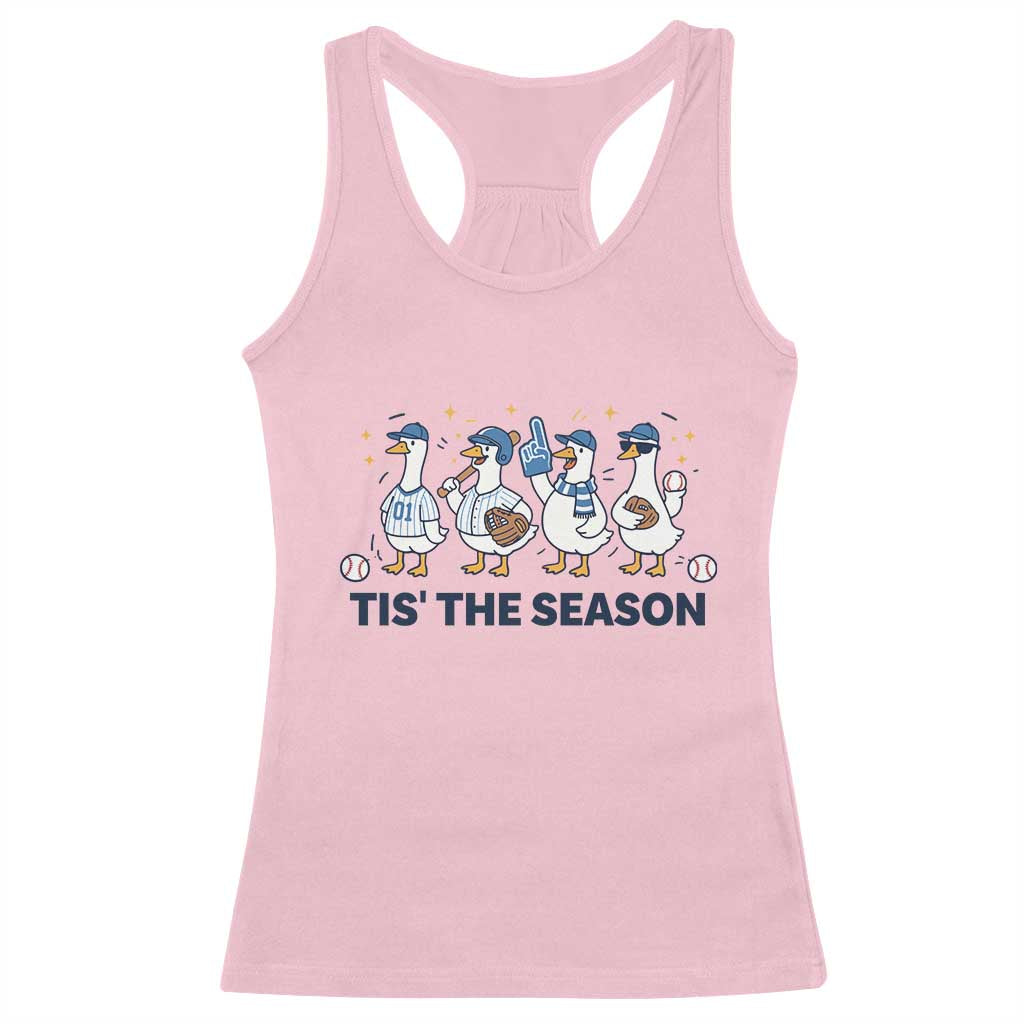 Baseball Silly Goose Racerback Tank Top Funny Tis The Season Baseball Mom TS10 Light Pink Print Your Wear