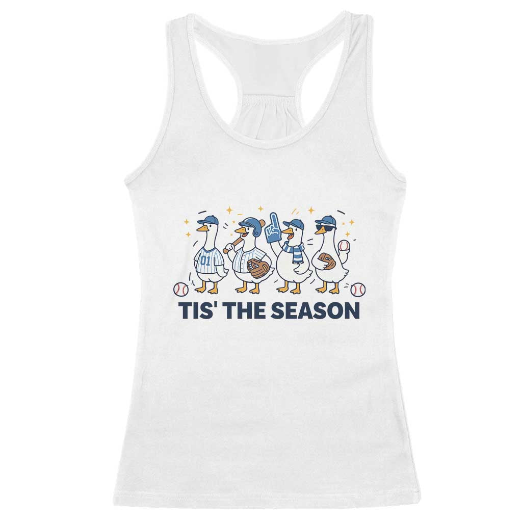 Baseball Silly Goose Racerback Tank Top Funny Tis The Season Baseball Mom TS10 White Print Your Wear