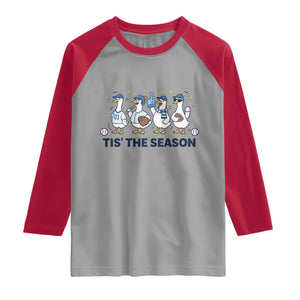 Baseball Silly Goose Raglan Shirt Funny Tis The Season Baseball Mom TS10 Sport Gray Red Print Your Wear