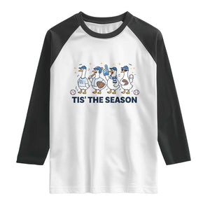 Baseball Silly Goose Raglan Shirt Funny Tis The Season Baseball Mom TS10 White Black Print Your Wear